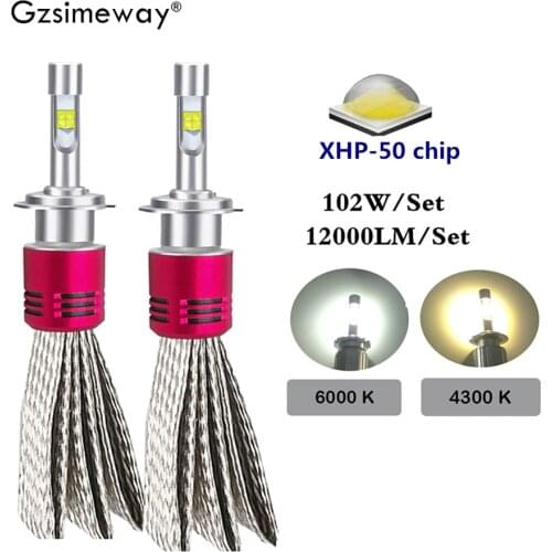 H11 Led lamp H1 H7 H4 D1S D2S 9005 HB3 9006 led Headlight bulb kit 4300K 6000K XHP50 12000LM H9 H3 880 led fog lamp car lights