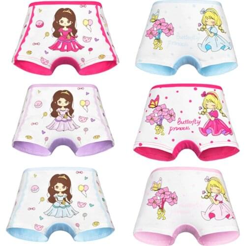 3pcs Cotton child Girls Underwear Baby Clothing Cartoon Princess Printed Baby Briefs Boxer Kids Shorts Panties for girls 2-12Y