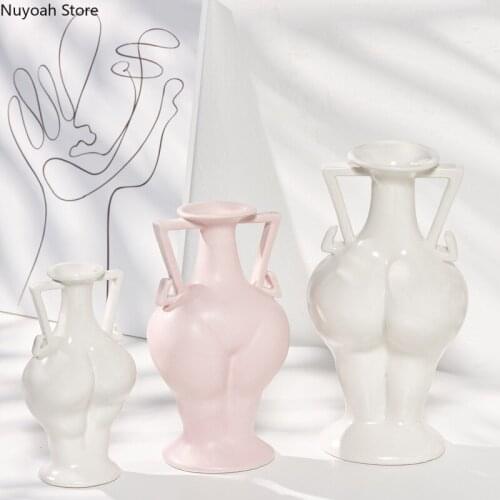 Nordic Creative Human Body Ceramic Vase Abstract Art Flower Arrangement Accessories Living Room Home Decoration Modern Crafts