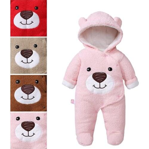 Bear Overalls Roupa Infantil Winter Newborn Clothes 0-12 Months Infant Footies Baby Boys Girls Winter Clothing Unisex Jumpsuits