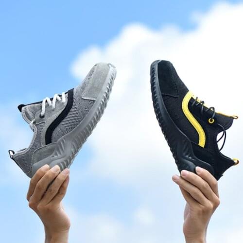 New Anti-Smashing Steel Toe Puncture Proof Construction Lightweight Breathable Sneakers Boots Men Women Air Light Work Safety Sh