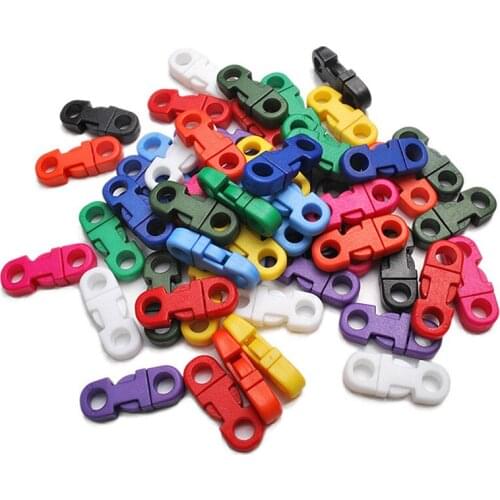 20Pcs 10mm Color Mini Hang Buckle DIY Craft Hand Ring Rope Buckle Plastic Clasp Pet Collar Costume Luggage Hardware Accessories
