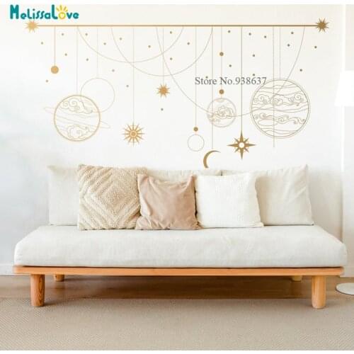 Mystical Moon Wall Decal Modern Solar System Boho Large Astrology Headboard Living Room Removable Vinyl Wall Stickers BB656