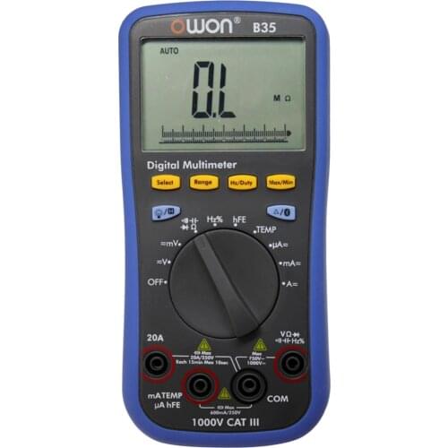 OWON large LCD B35 Multimeter Bluetooth mobile app download datalogger + DMM