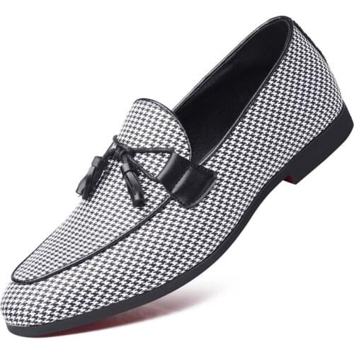 2021 New Men Fashion Canvas Business Shoes Doug Leather Pointed Toe Classic Wedding Slip-On Penny Casual Flat ShoesZH100237