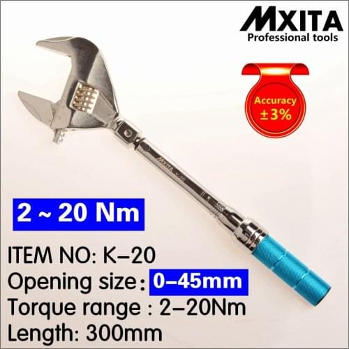 MXITA OPEN Adjustable Torque Wrench 2-20Nm accuracy 3% wrench Insert Ended head Torque Wrench Interchangeable