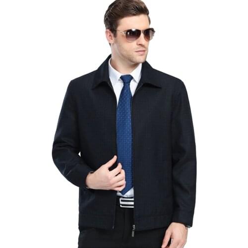 New Arrival Men Business Wool Jacket Spring Autumn Male Casual Brand Solid Black Windbreak Parka Outwear Warm Overcoat CF208