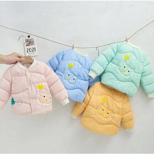 Autumn And Winter Boys And Girls Down Padded Jackets With Cartoon Patterns Light And Thin 1-5 Years Old