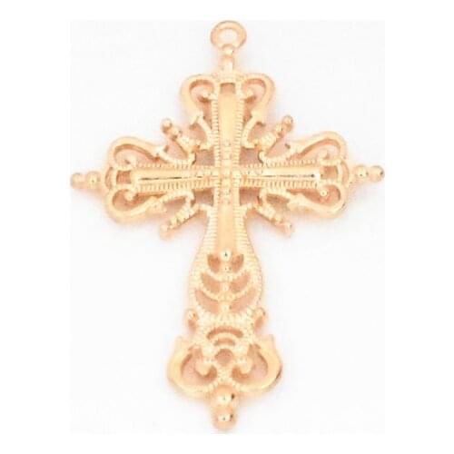 63x42x4mm 4pcs/lot KC-Gold Plated Crosses Charms Pendant DIY Handmade Jewelry Accessories