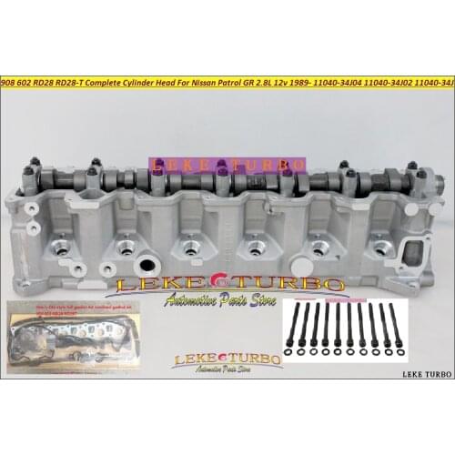+gasket +Bolt 908 602 RD28 RD28T Complete Cylinder Head For Nissan Patrol GR Y60 2.8L Station Wagon W260 11040-34J04 11040-34J01