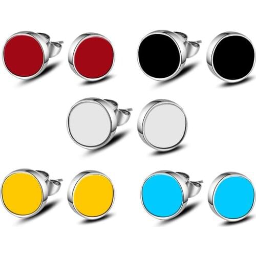 Simple Stud Earrings For Women Men Colored Earring Earings Silver color plated Jewelry Brincos Brinco Oorbellen Pendientes Gift