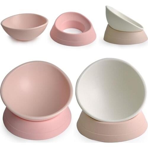 Anti-slip Cat Bowls Cat Dog Food and Water Bowls Non-slip Cat Dog Pet Raised Stand Food Bowl Cervical Protect Water Tilt Feeder