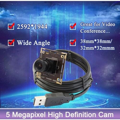 2.1mm lens Wide Angle Webcam 5.0Megapixel 2592x1944 Aptina MI5100 CMOS Digital Camera Microscope Endoscope USB Camera