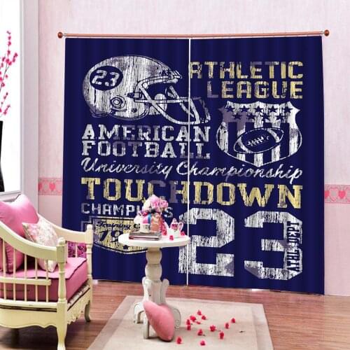 Modern living room curtains Character helmet number European Curtains Photo Painted 3D Curtain Decoration curtains
