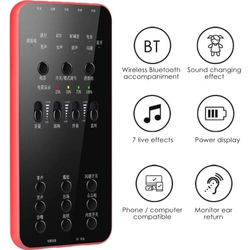 Universal Live Sound Card Audio External USB Headset Microphone Live Broadcast Sound Card for Mobile Phone Computer PC