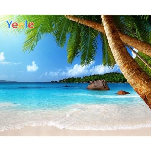 Summer Seaside Sea Ocean Palm Tree Nature Scenery Backdrop Vinyl Photography Background For Photo Studio Photozone Photophone