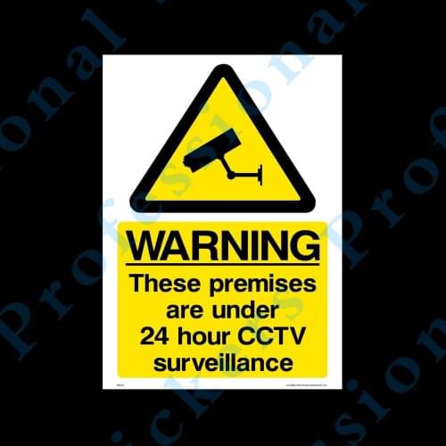CCTV - 24HOUR SURVEILLANCE IN OPERATION SIGNS & STICKER SAFETY SECURITY CAMERA Waterproof Vinyl stickers for car Motos