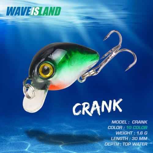 WAVEISLAND 2021 Crankbait Fishing Lure 3CM 1.6g Articulos De Pesca Isca Artificial Fake Fish Crank Bait top water Fishing Lures