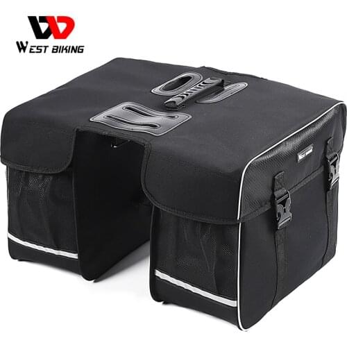 WEST BIKING Waterproof Bicycle Carrier Bag 30L Rear Rack Trunk Bike Luggage Carrier Tail Seat Pannier Two Double Bags Bike Bag