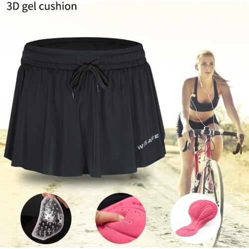 WOSAWE Womens Cycling MTB Bike Shorts Breathable Shorts Quick Dry Sports Skirt Cycling Pants Silicone Mountain Bike Pants