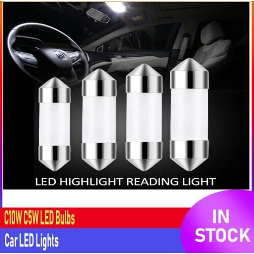 1pc C10W C5W LED COB Festoon 31mm 36mm 39mm 41/42mm 12V White bulbs for cars License plate Interior Reading Light 6500K 12SMD