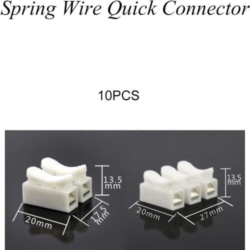 10PCS Spring Wire Quick Connector CH-2 CH-3 Electrical Crimp Terminals Block Splice Cable Clamp Easy Fit Led Strip