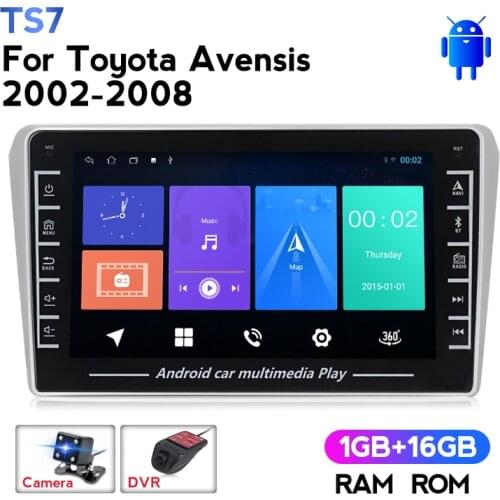 1280x720 Android DSP IPS Car Radio Multimedia Navigation GPS for Toyota Avensis 2002 2003 2004 2005-2008 Support Carplay DVR SWC