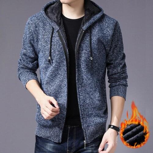 2020 sweater coat men Winter Fleece Sweate Knitwear Cardigan Plus Size Knitted Sweater Coat male Jumper winter warm Coat 7871