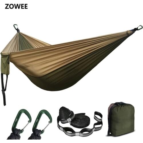 2020 Dropshipping Parachute Nylon Camping Hammock Outdoor Camping Hammocks Double Person Portable Swing Hammock