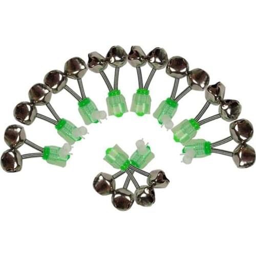 5pcs/set LED Fishing Rod Bite Alarm Bells Ring Durable Sturdy Fishing Lures Accessory Red Light Alerter Outdoor Fish Tool#292895