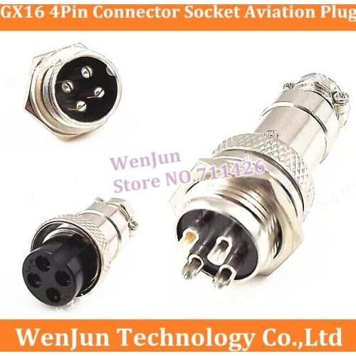 50 set Free Shipping GX16 GX 16 4 Pin 4p Connector Socket Aviation Plug 16mm Male & Female
