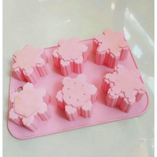 8 hole snowflower silicone cake mould baking mold kitchen tools