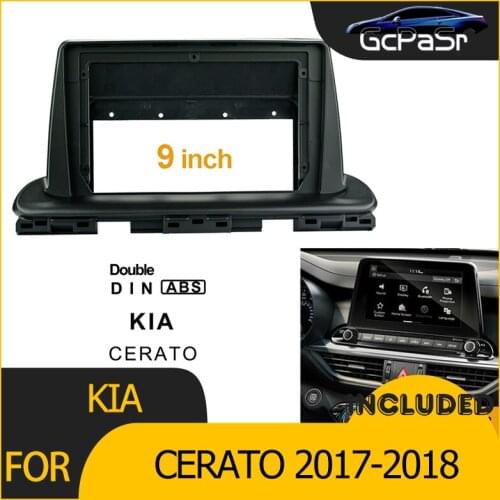 2Din Car Radio Player DVD Frame Audio Fitting Adaptor Dash Trim Kits Facia Panel 9inch For Kia Cerato 2017-2018 Double Din