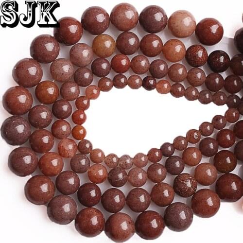 Beads Natural Stone Brown Strawberry Lepidolite Round Beads 6 8 10 12MM Diy Handmade Bracelet Necklace Beads For Jewelry Making