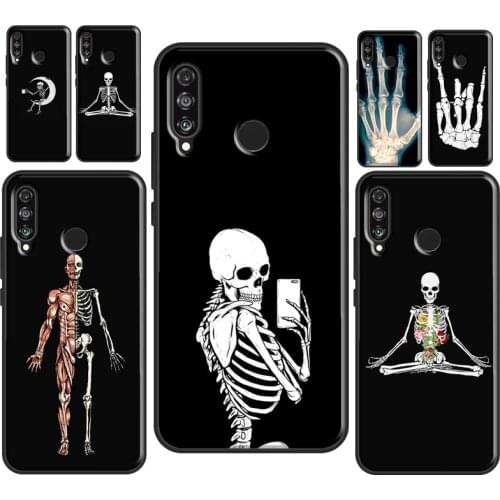 Skeleton Art Case For Huawei P40 Lite P20 P30 Mate 20 Pro Soft Cover For Huawei P Smart 2021 Z 2019