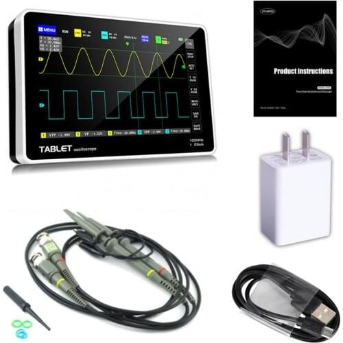 1013D Digital Oscilloscope 2 Channels 100MHz Bandwidth 1GSa/s Sampling Rate USB Osciloscopio with Color TFT LCD Touching Screen