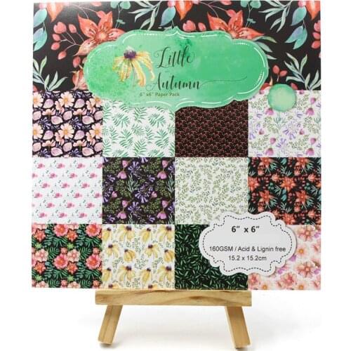 KSCRAFT 12pcs 6" Single-side Printed Flowers Leaves pattern creative papercraft art paper handmade scrapbooking kit set book