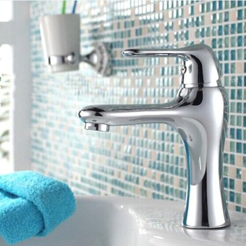 L15023 - Luxury Deck Mounted Chrome Color Brass Material Hot and Cold Water Basin Tap