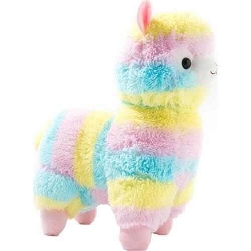 35cm Cartoon Alpaca Cute Plush Alpaca Toys Rainbow Sheep Cotton Stuffed Animal Pillow Toys Birthday Present For Children Adults