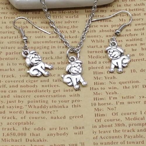Fashion Necklace Jewelry Cute Animal Pendant Pug Necklace Womens Gift