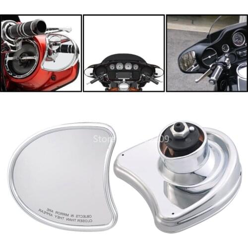 Motorcycle Chrome Rearview Fairing Mount Side Rear Mirrors Fits For Harley Electra Street Glide 2014-Up Models