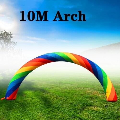 10m Inflatable Arch Colorful Events Party Supply Outdoor Exhibition Rainbow Wedding Decoration Opening Ceremony Advertising Tool