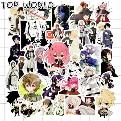 10/50pcs/pack Anime Seraph Of The End Stickers For Laptop Luggage Fridge Notebook Skateboard Funny Graffiti Stickers For Kid