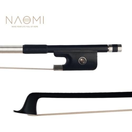 NAOMI Carbon Fiber Cello Bow 4/4 Ebony Frog w/ Paris Eye Inlay White AA Grade Mongolia Horsehair Fast Response