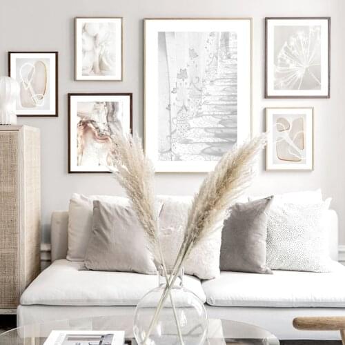 Dandelion Flower Abstract Geometry Curve Fluid Wall Art Print Canvas Nordic Poster Painting Wall Pictures For Living Room Decor