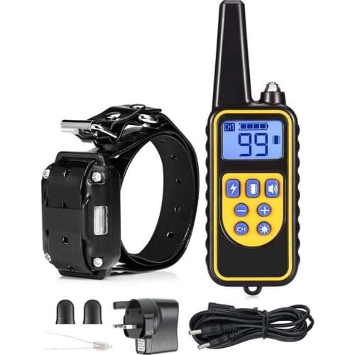 Pet Dog Waterproof 800m Training Collar Rechargeable LCD Electric Shock Remote