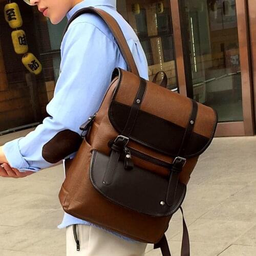 2021 New Backpack Mens Street Retro British Trend Fashion Middle School Student School Bag Fashion All-match Travel Backpack