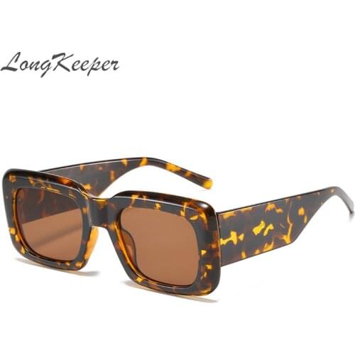 Vintage Oversized Square Sunglasses Women Men Retro Brand Design Thick Frame Leopard Sun Glasses Lunettes De Soleil Femme