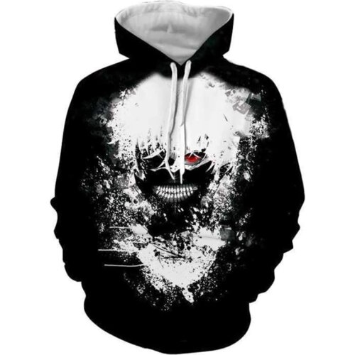 Tokyo Ghoul Sweatshirt Ken Kaneki Cosplay Cold White Head Black Hoodie Costume Anime Jacket Coat Casual Hoodies for man women