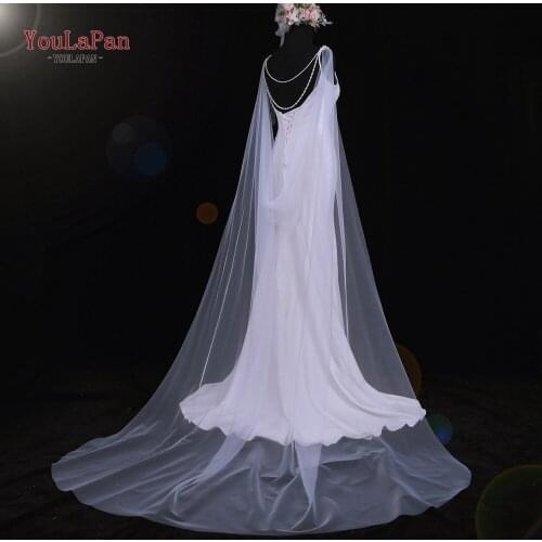 YouLaPan G33 Long Bridal Shawl Women Cape Wedding Party Shrug Cloak Bolero Formal Bridal Shoulder Veil Wedding Bridal Wraps
